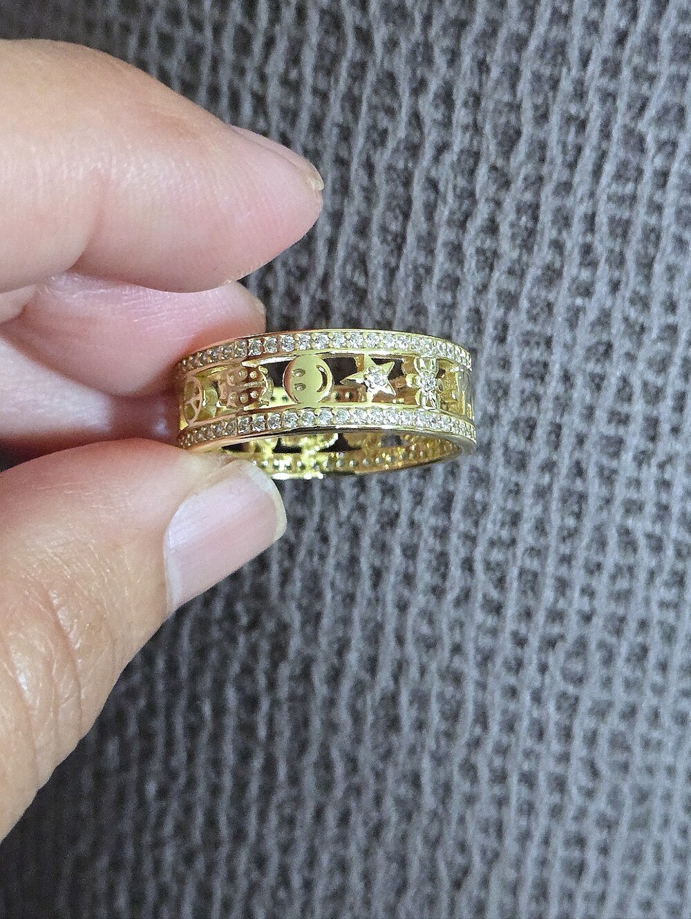 Neo Relique Gold💛 Double✌️ Band Ring💍 with Symbols - NIB - Picture 16 of 16